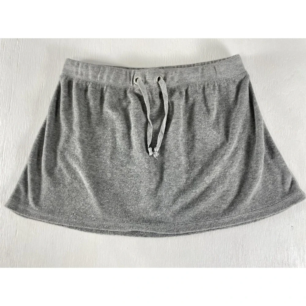 Y2K Style Venus Towel Terry Cloth Gray Skirt Women's Size Large Tie‎ Waist